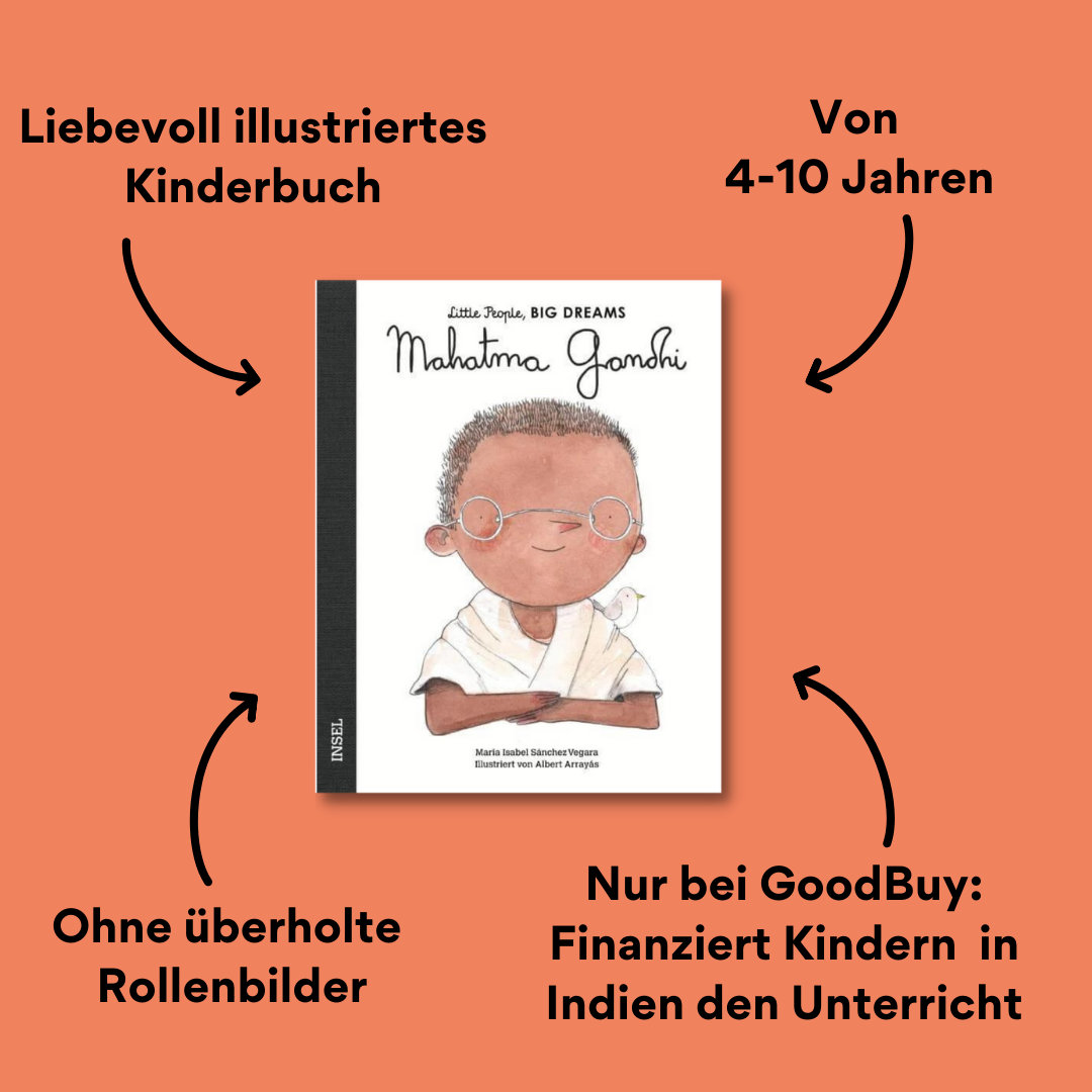 Little People Big Dreams Mahatma Gandhi Buchcover mit Impact