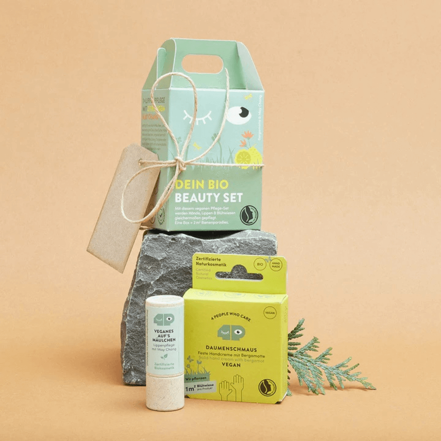 Geschenkset Vegan mit Handcreme und Lippenstift