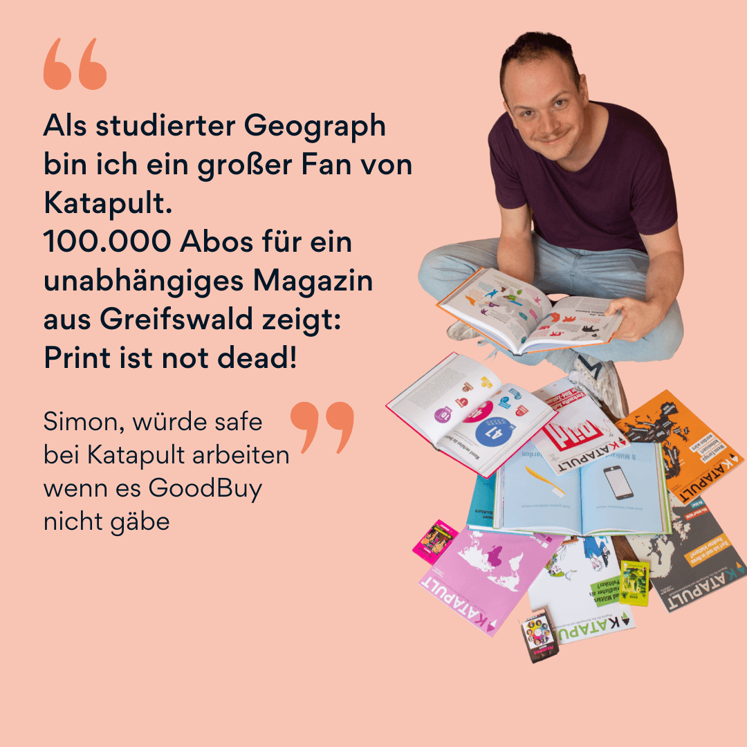 Bild von Simon mit Katapult Büchern