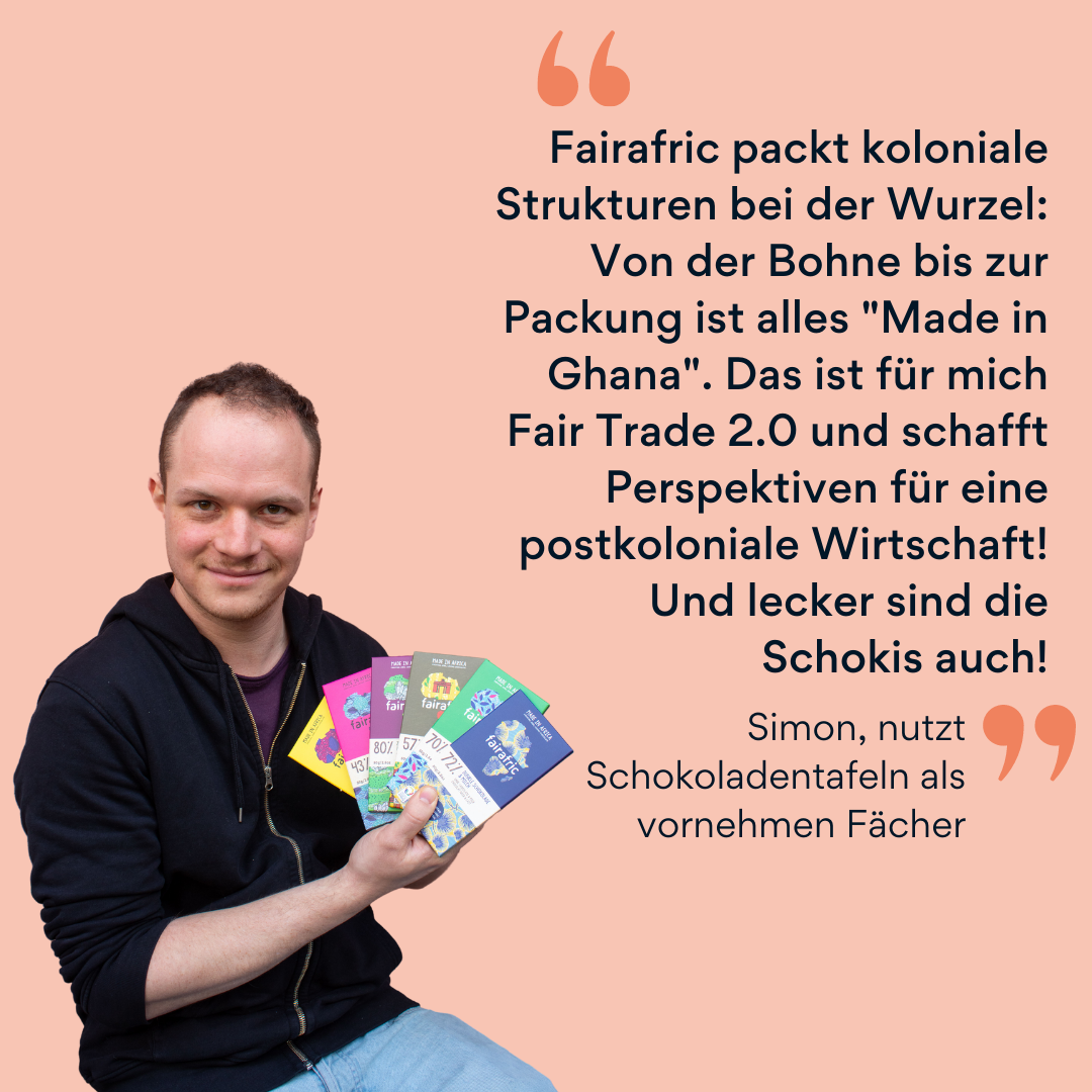 Bild von Simon mit fairafric Tafeln