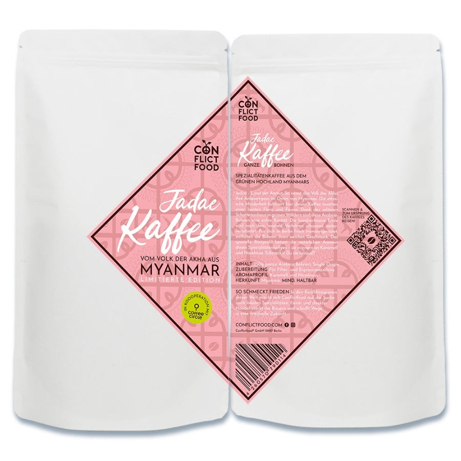 Conflictfood Jadae Kaffeepackung von vorne und hinten