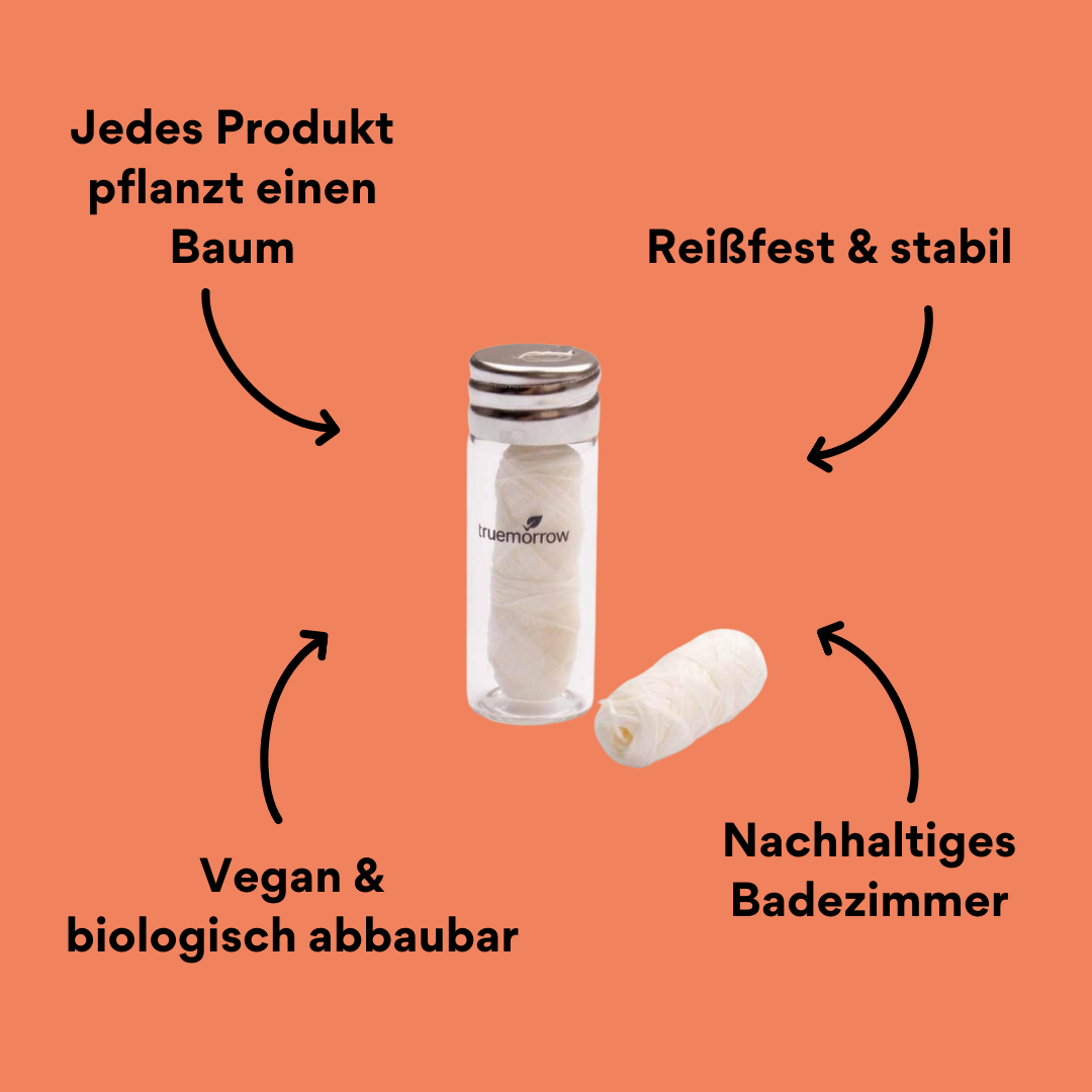 Zahnseide im Glasflakon mit Impact