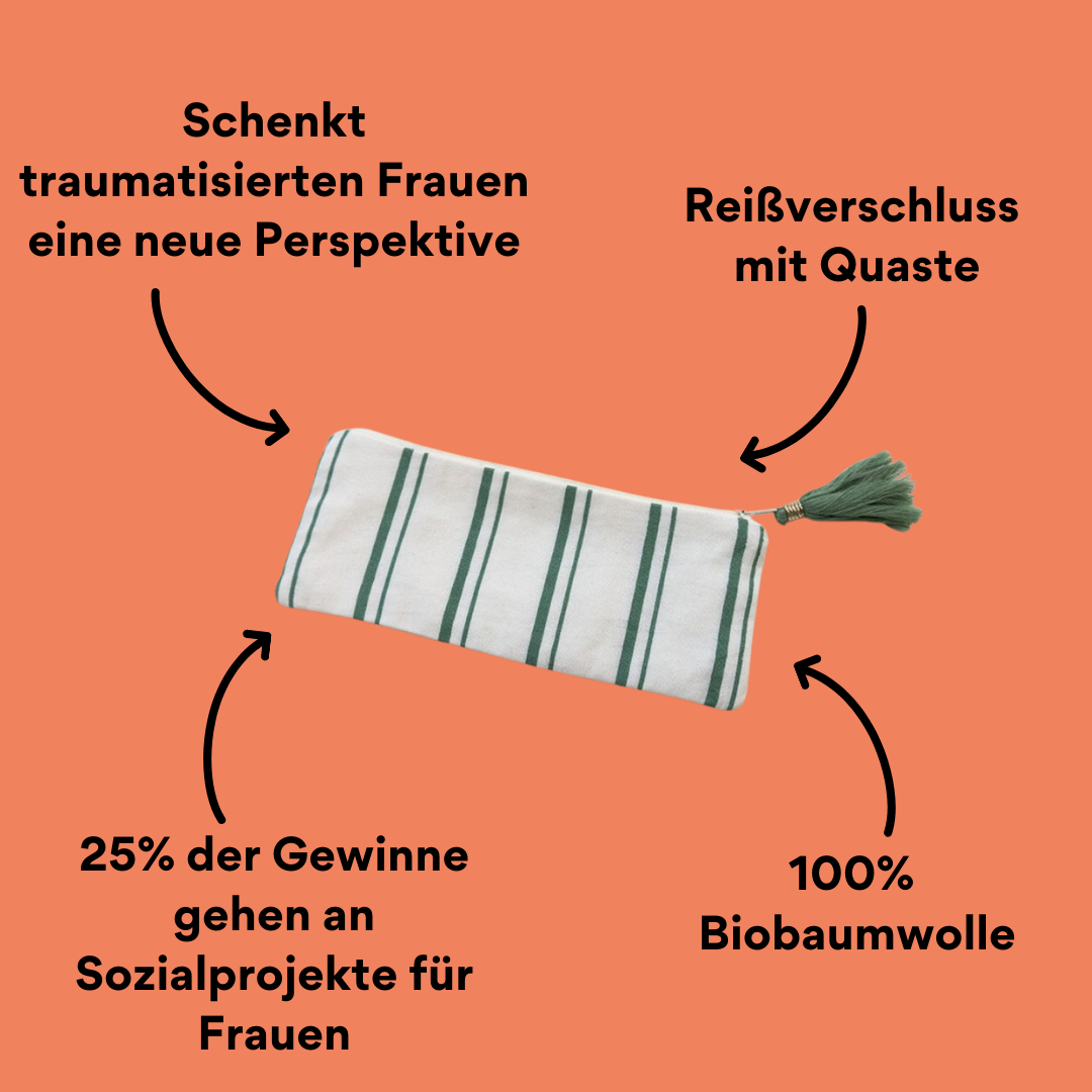 Mäppchen mit grünen Streifen mit Impact