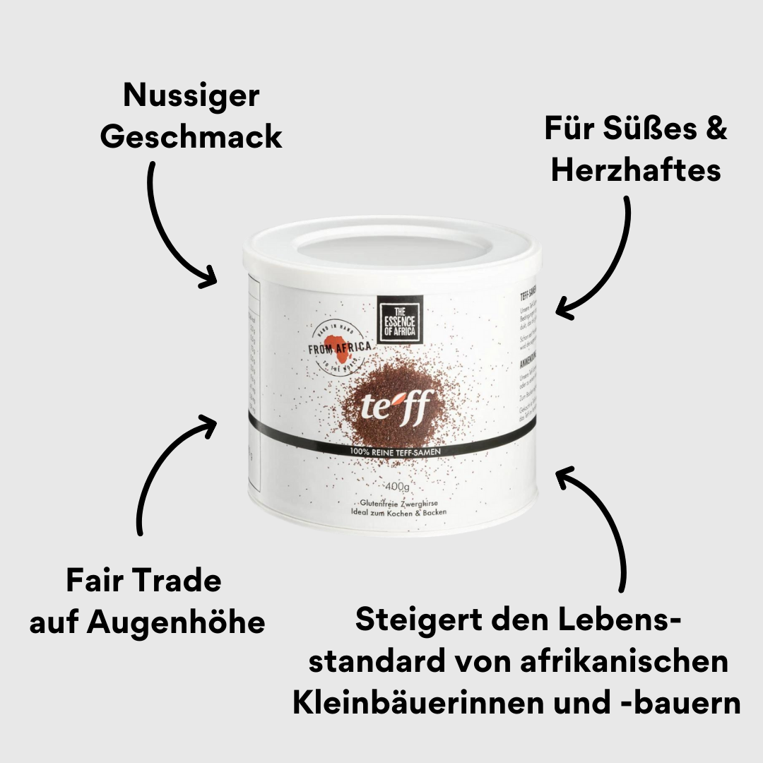 Teff Samen Verpackung von vorne mit Impact