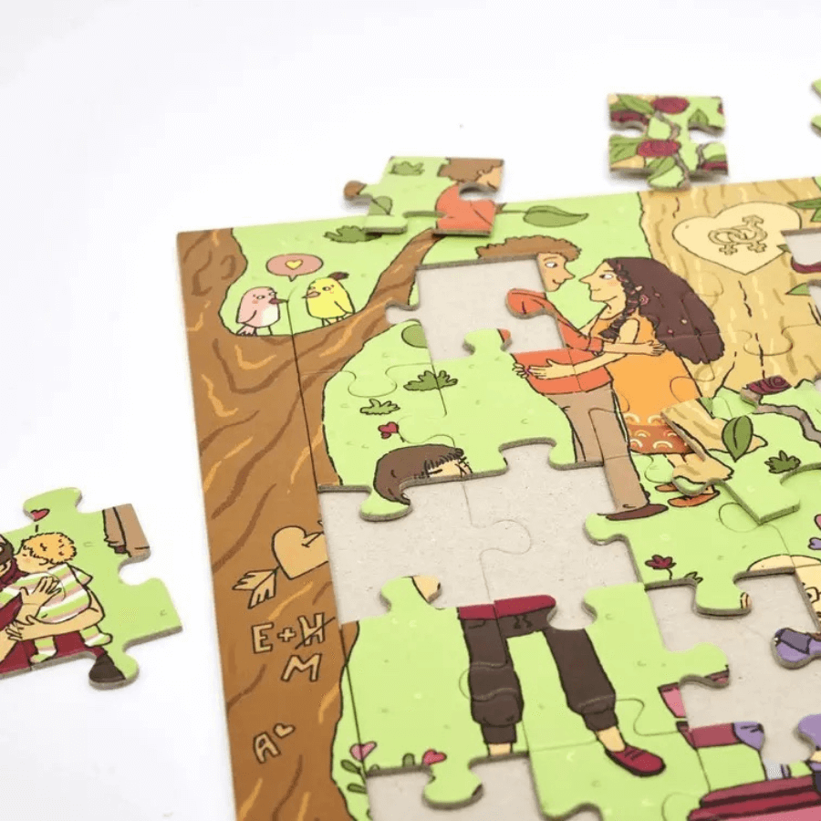 Puzzle für die Vielfalt linke Ecke halb gepuzzelt