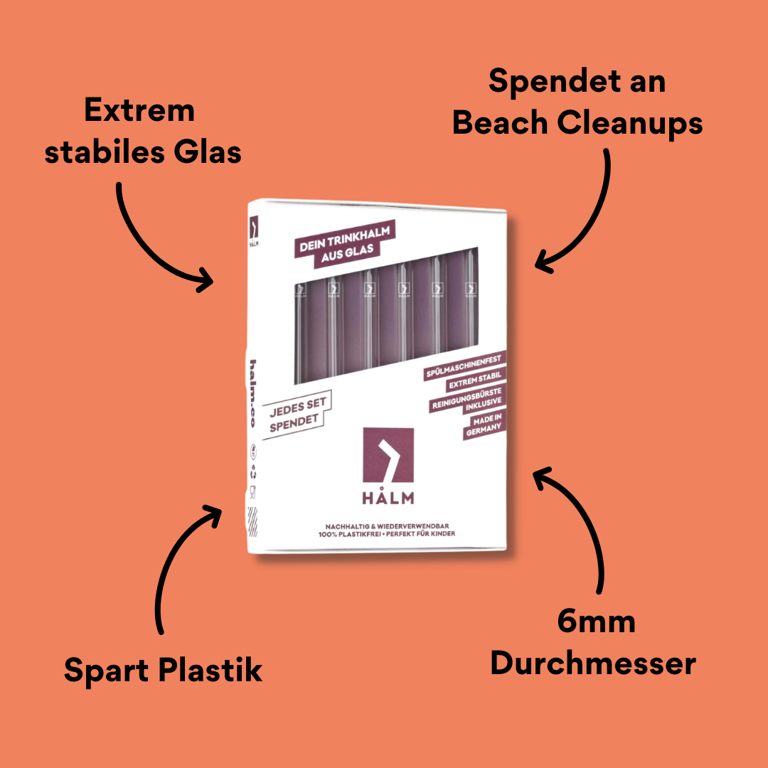 Glasstrohhalme 15 cm gerade mit Impact