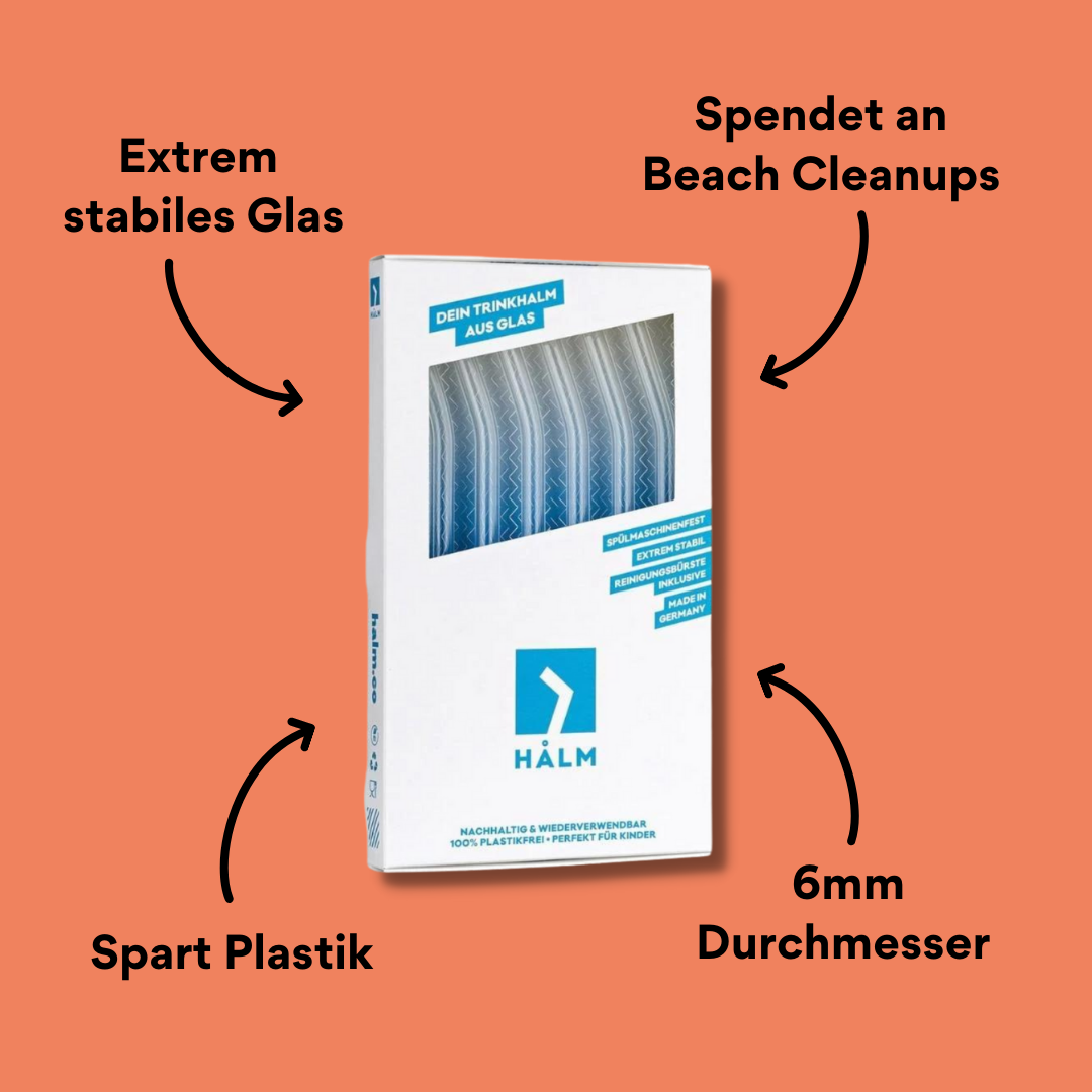 Glasstrohhalme 20 cm gebogen mit Impact