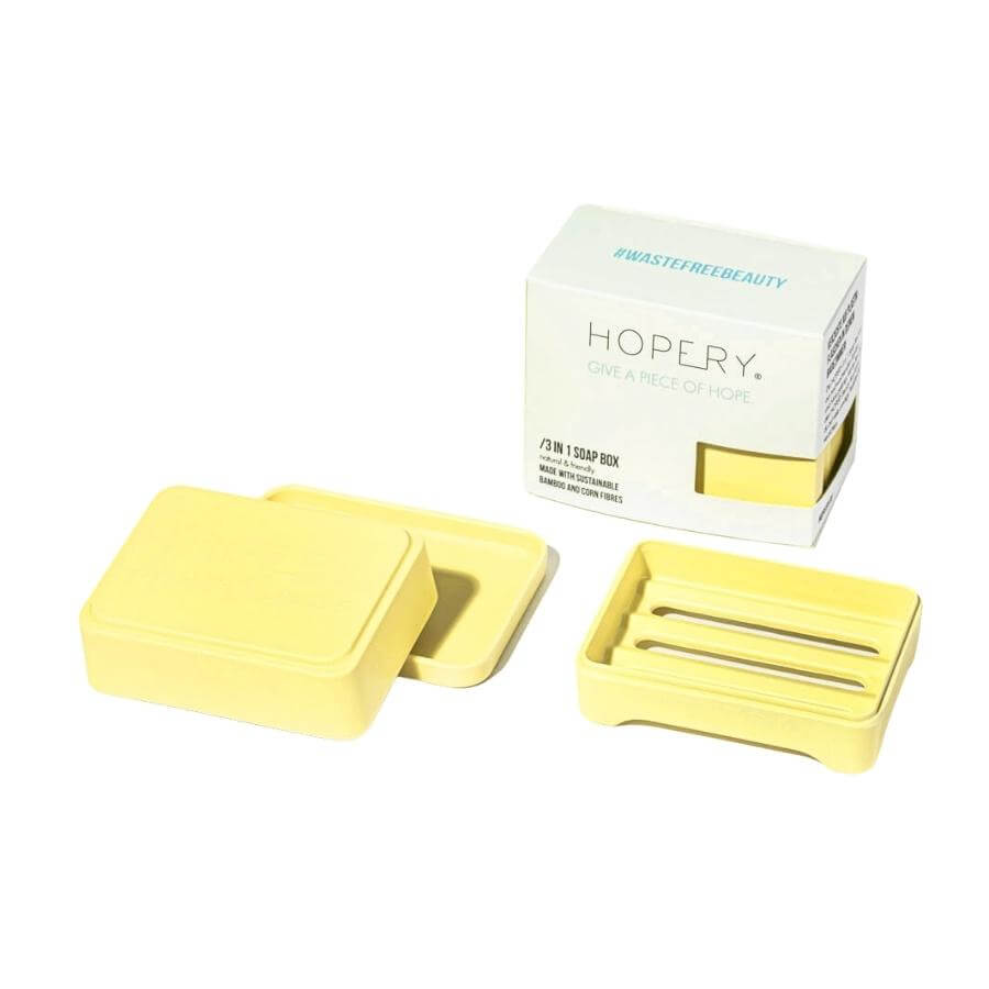 Hopery Seifendose ochre 3 in 1  einzeln auseinander gebaut und mit Verpackung