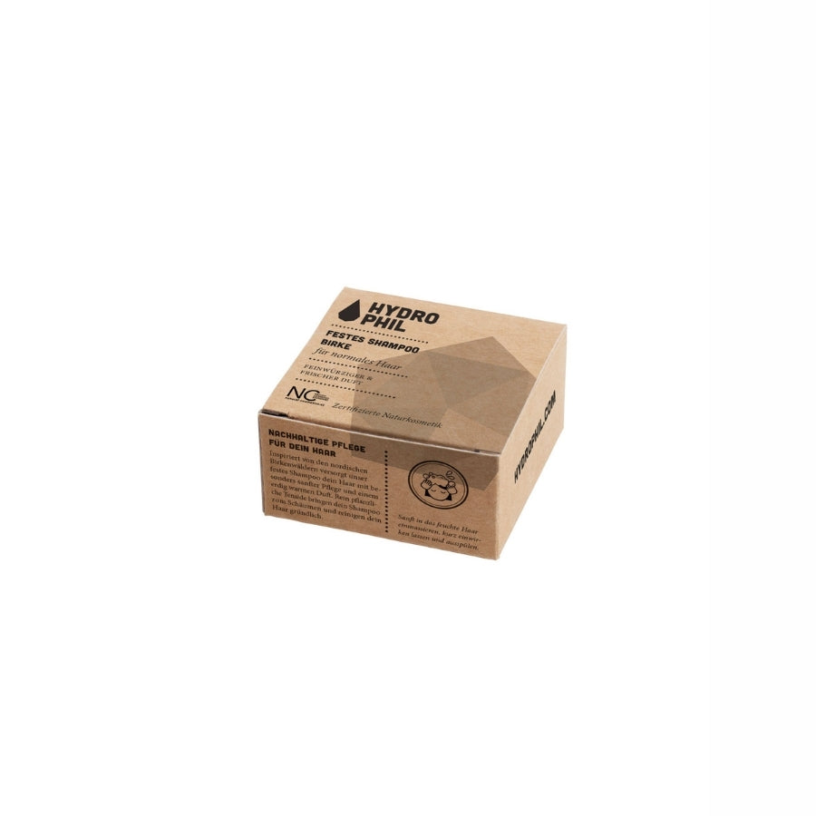 Hydrophil festes Shampoo Birke Verpackung
