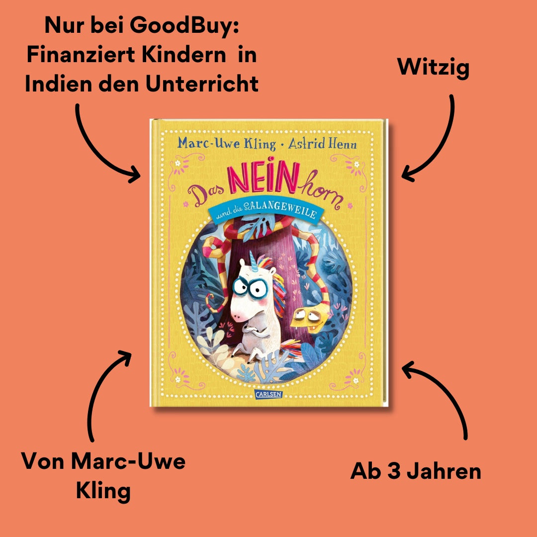 Das Neinhorn und die Schlangeweile Buchcover mit Impact