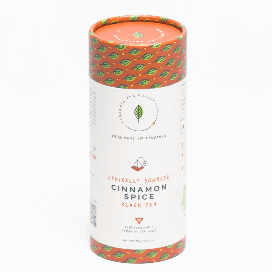 Kazi Yetu Tee Cinnamon Spice von vorne und oben