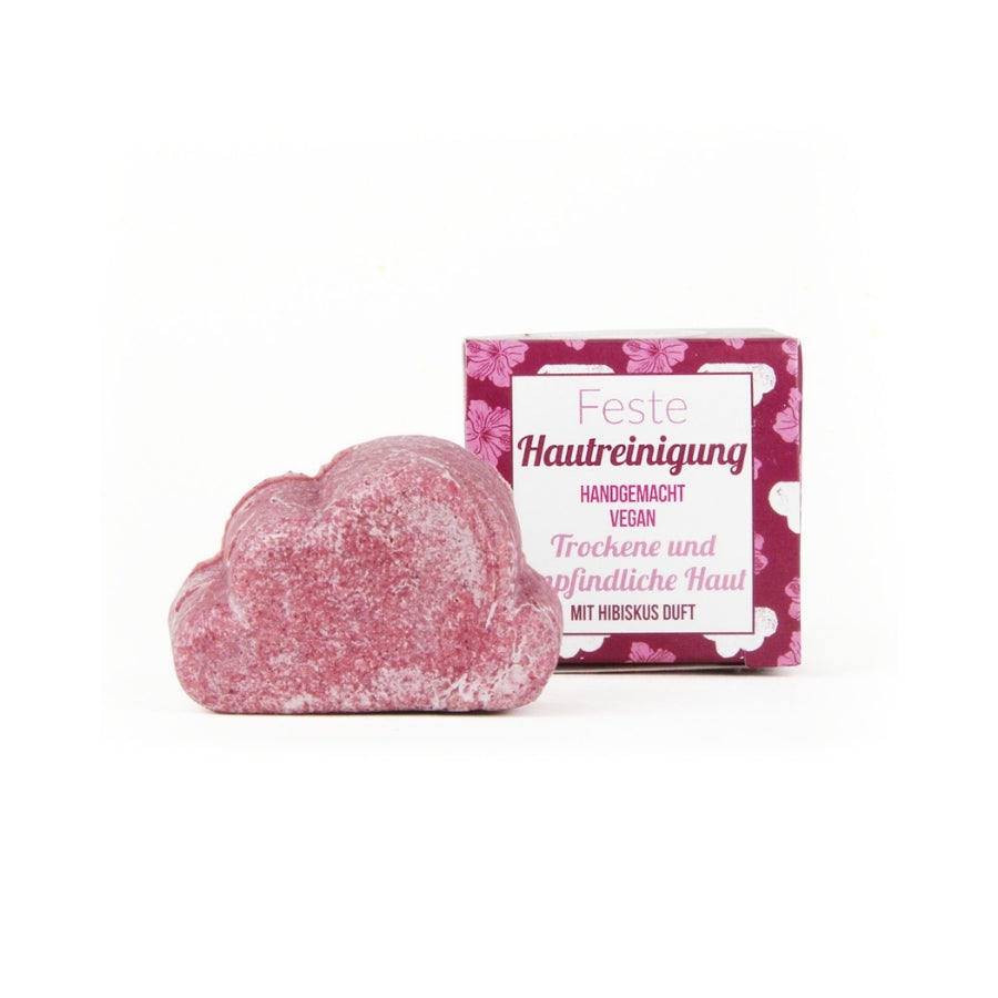 Gesichtsreinigung rosa mit Verpackung