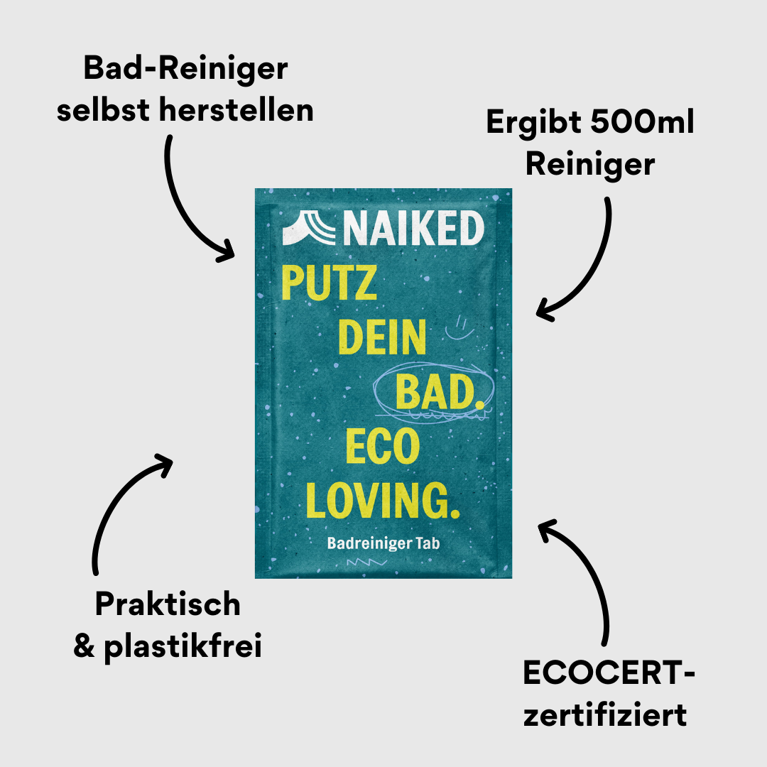 NAIKED Putztab Bad Verpackung mit Impact