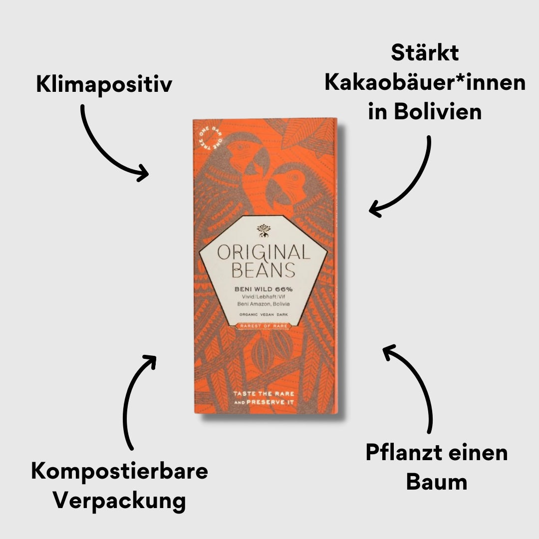 Schokoladentafel in oranger Verpackung mit Impact