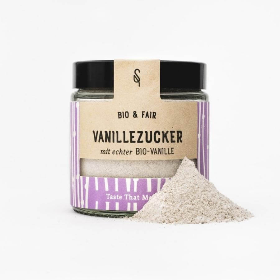 Vanillezucker von Soulspice im Glas mit Häufchen