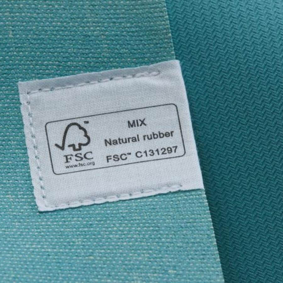 Southern Shores Travel Mat in der Farbe Ocean - Nahaufnahme vom Materialhinweis