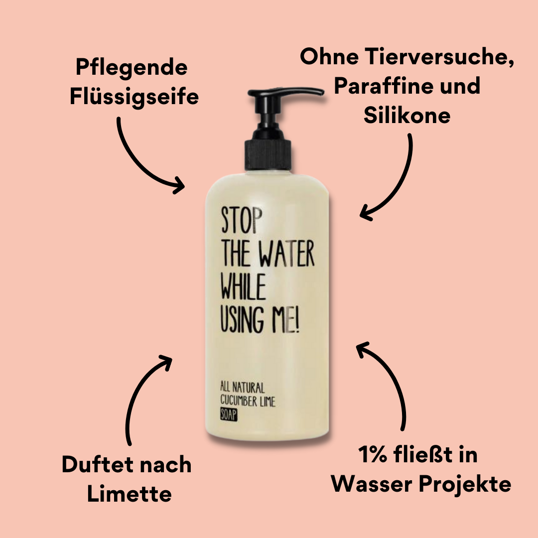 Cucumber Lime Flüssigseife von vorne mit Impact