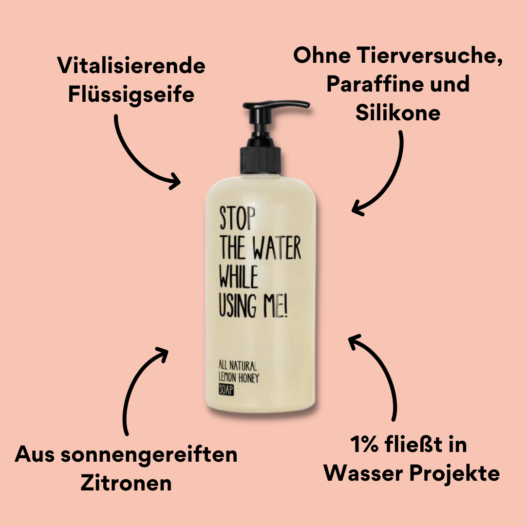 Honey Lemon Flüssigseife von vorne mit Impact