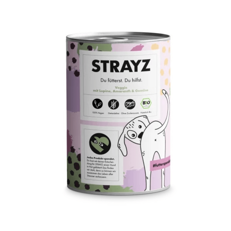 Strayz Nassfutter für Hunde Veggi Dose von vorne