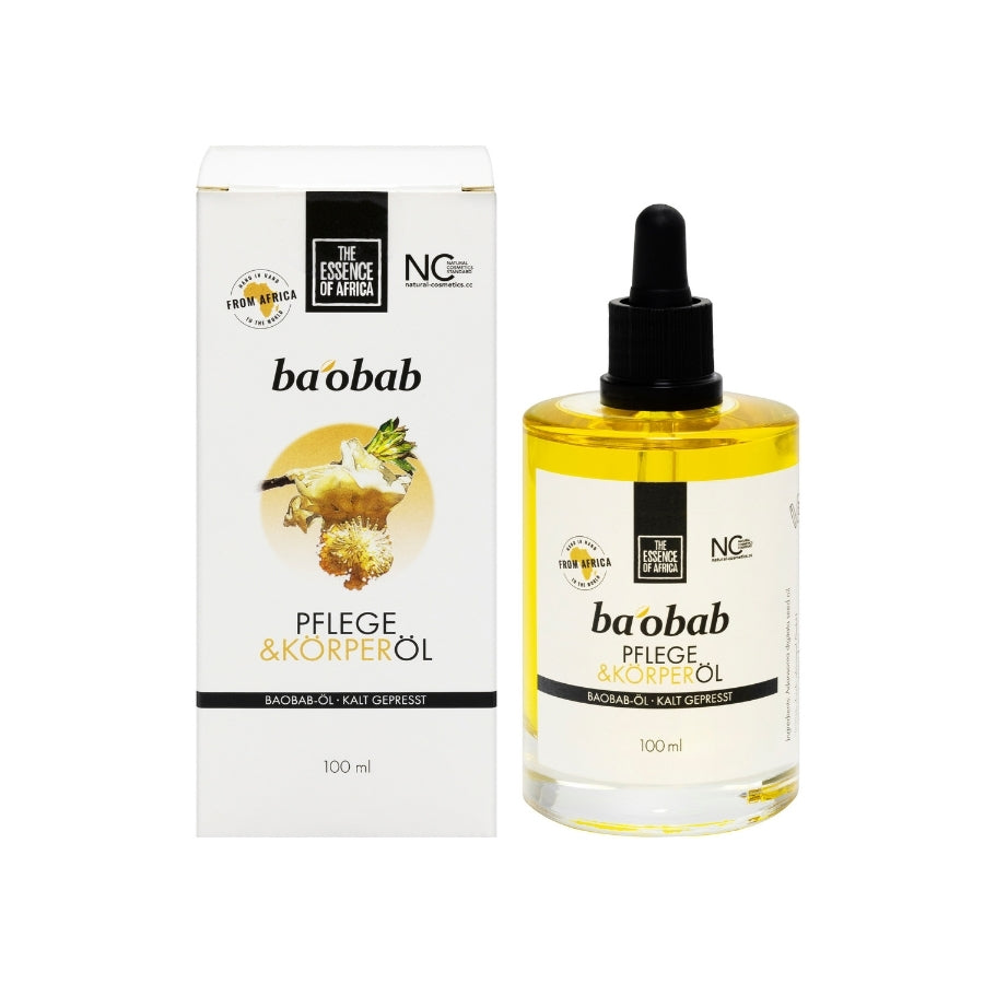 Baobab Öl Karton und Flasche