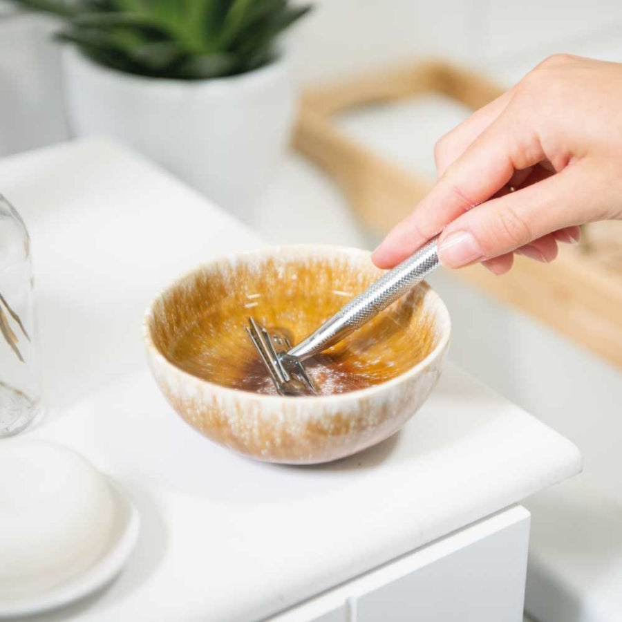 Truemorrow Rasierhobel Metall Chrom Reinigung in Schale