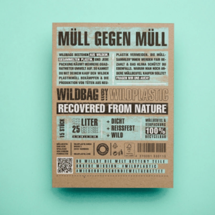 Wildplastic Müllbeutel 25L Verpackung
