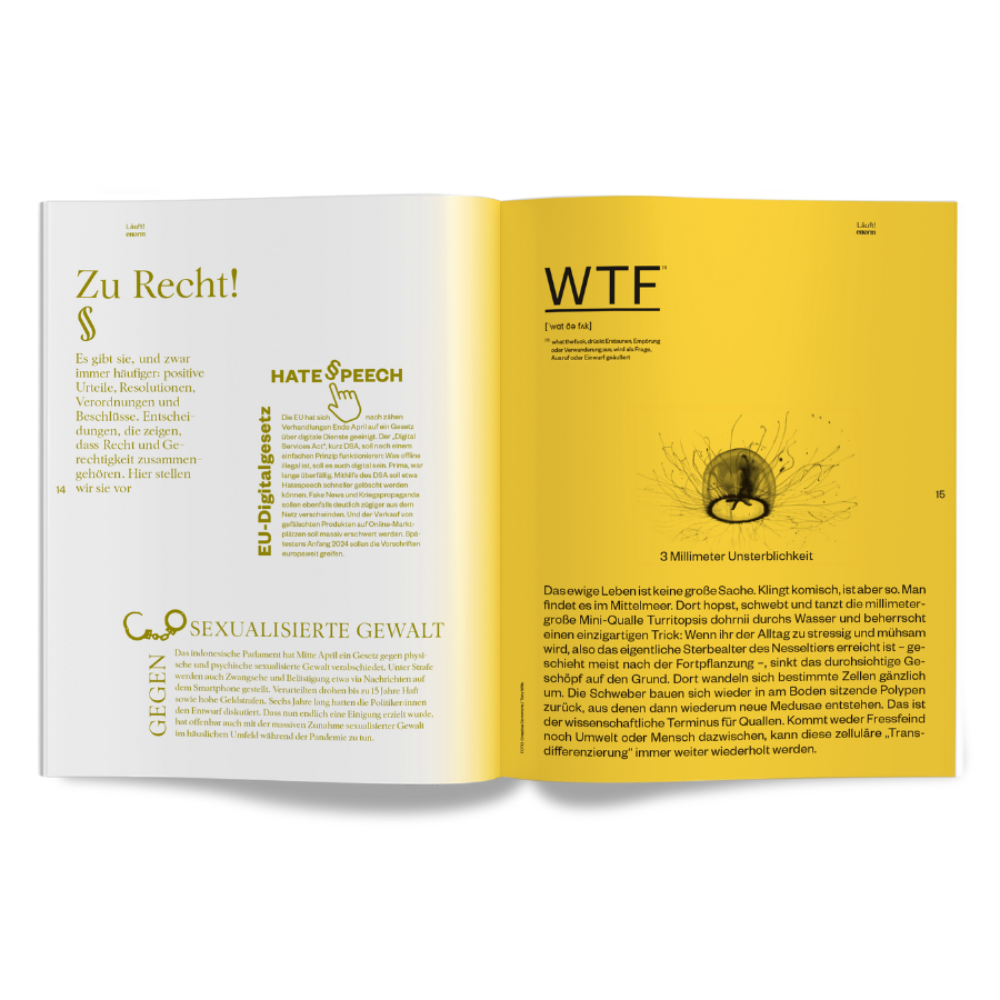 enorm Magazin Mission Artenrettung Innenansicht