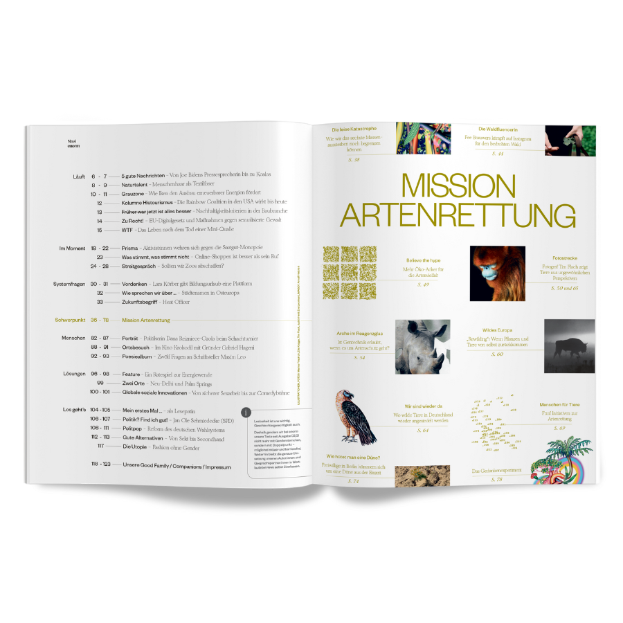 enorm Magazin Mission Artenrettung Innenansicht