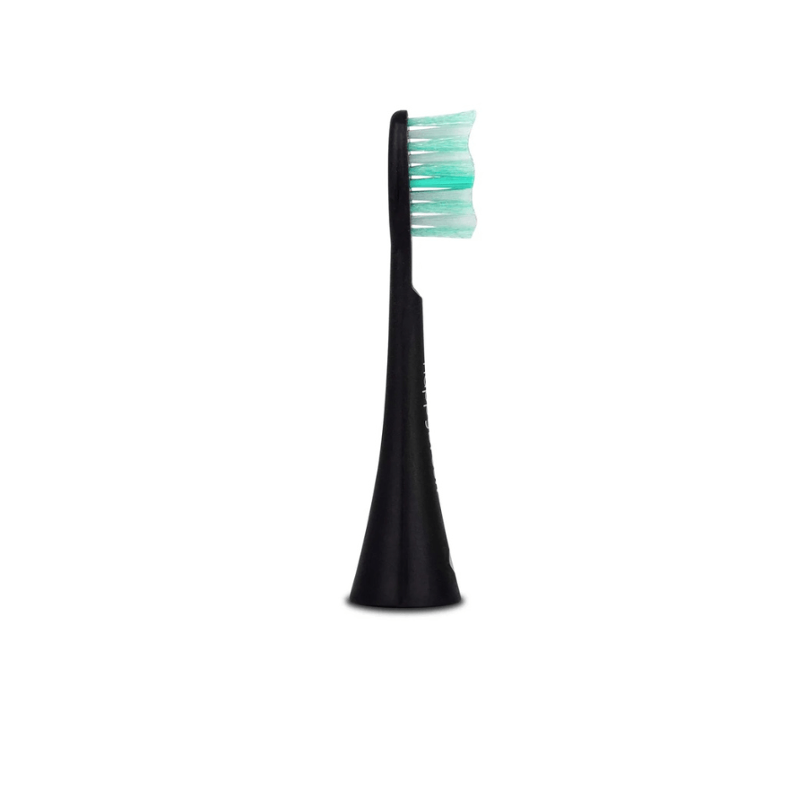 Eine happybrush Aufsteckbürsten Schwarz von der Seite