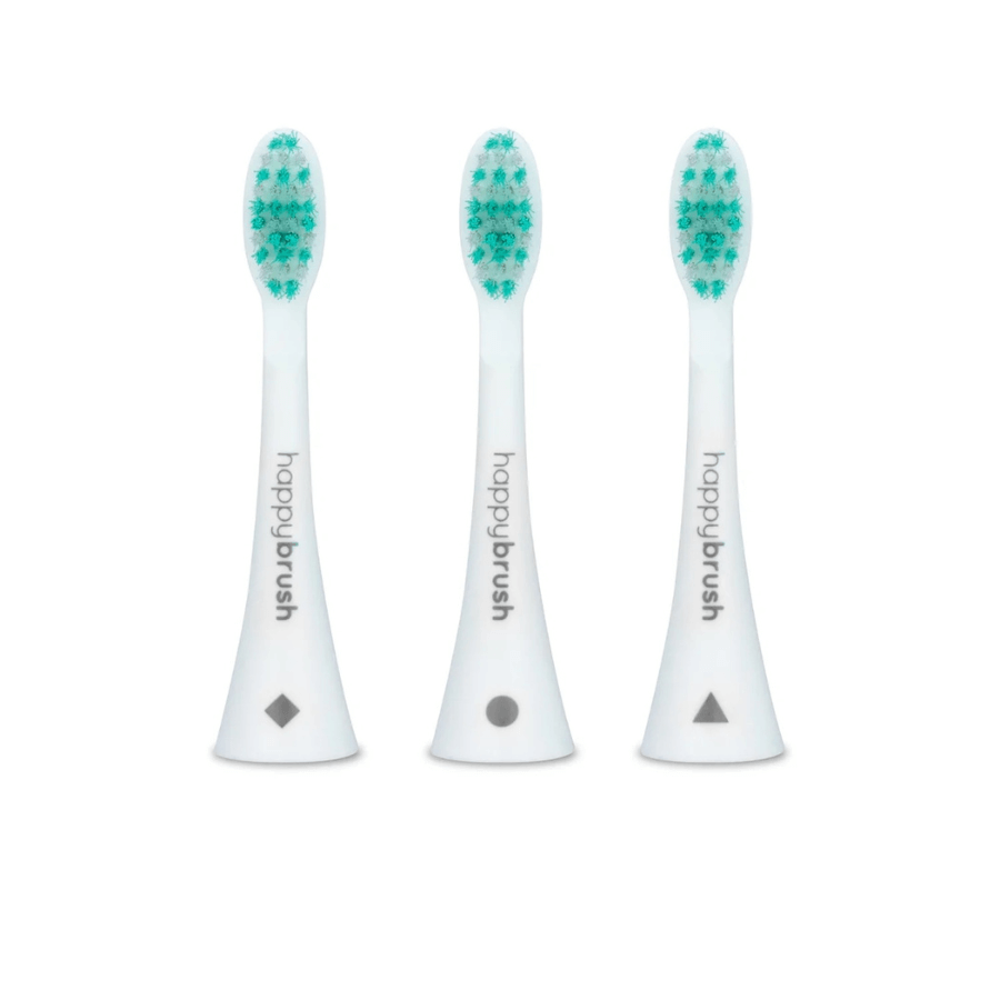 happybrush Aufsteckbürsten Weiß 3Stück