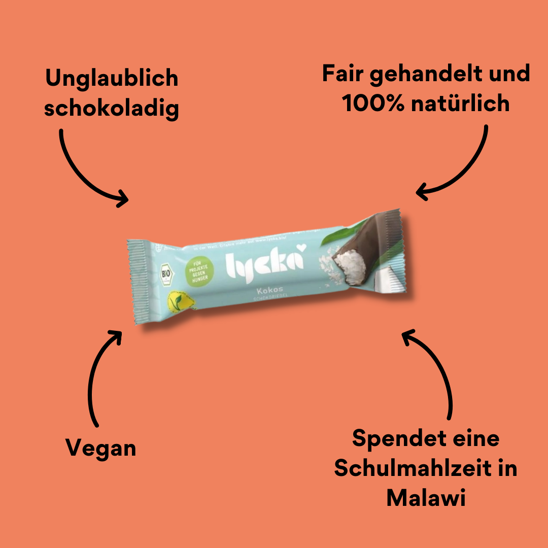 Lycka Schokoriegel Kokos mit Impact