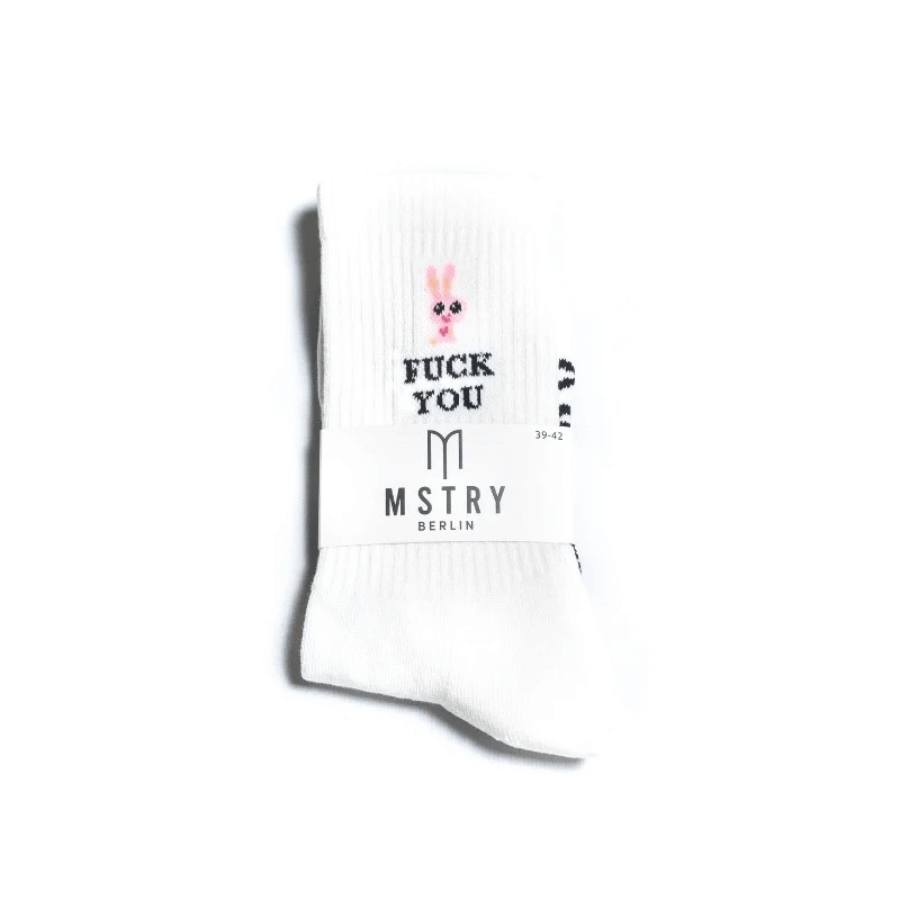 Mstry Socken Fuck You mit Verpackung