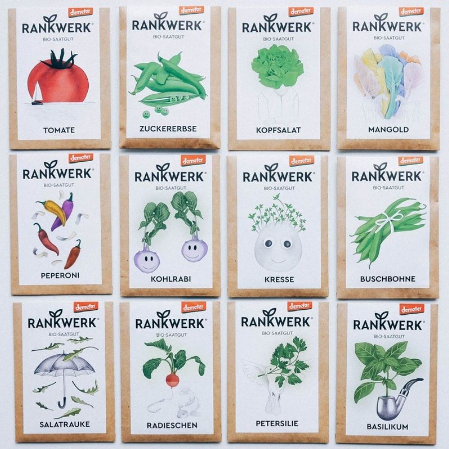 Saatgut Box Gartenjahr 12 Tütchen