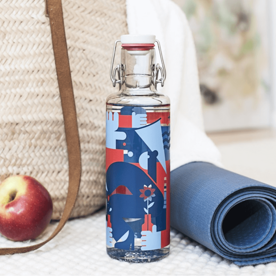 soulbottle stay active mit tasche und yogamatte