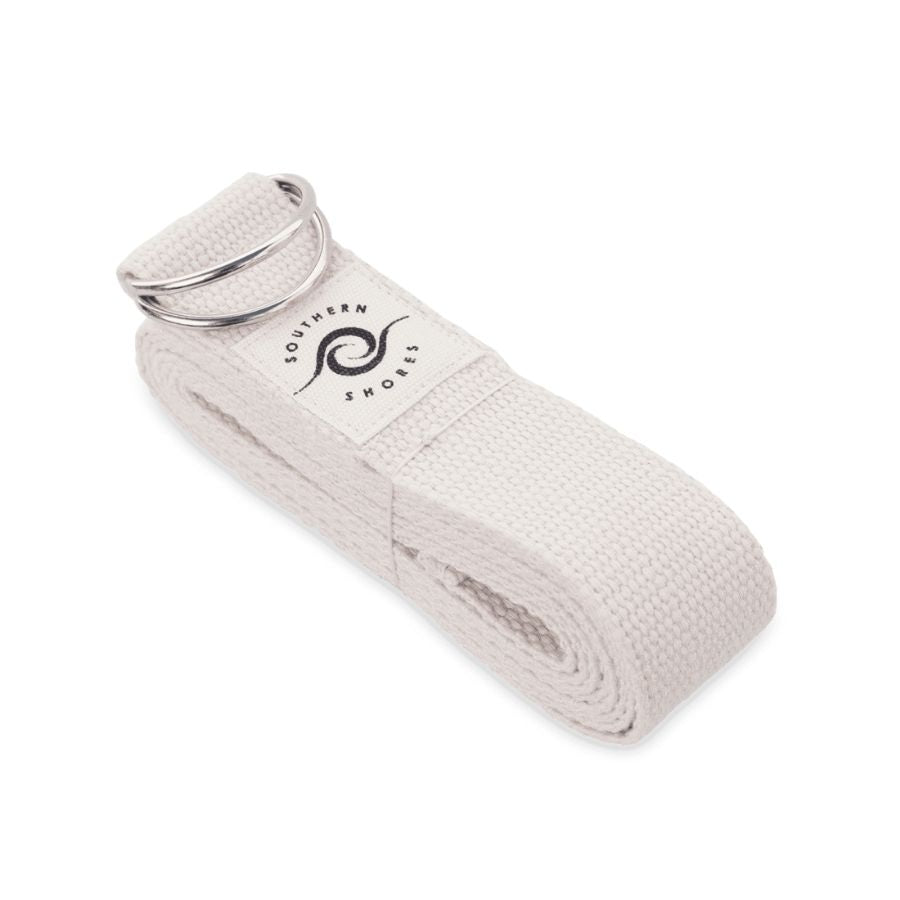 Weißer Yoga Gurt