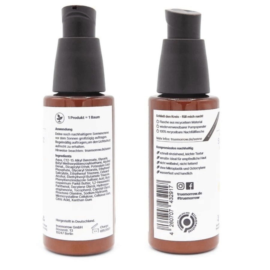 truemorrow Sonnencreme Aktiv LSF 30 von hinten