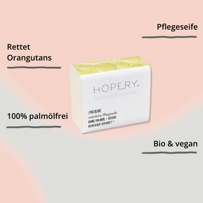 Hopery Pflegeseife Fig Olive – Seife in Verpackung mit Impact