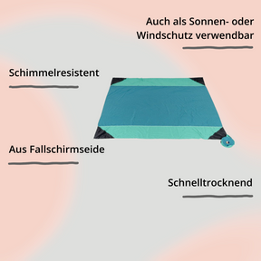Outdoor Decke (Beach Blanked) von Ticket to the Moon – Emerald Green/Green ausgebreitet mit Impact