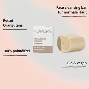 Face Cleansing bar mit Aloe Vera von Hopery mit Verpackung mit Impact