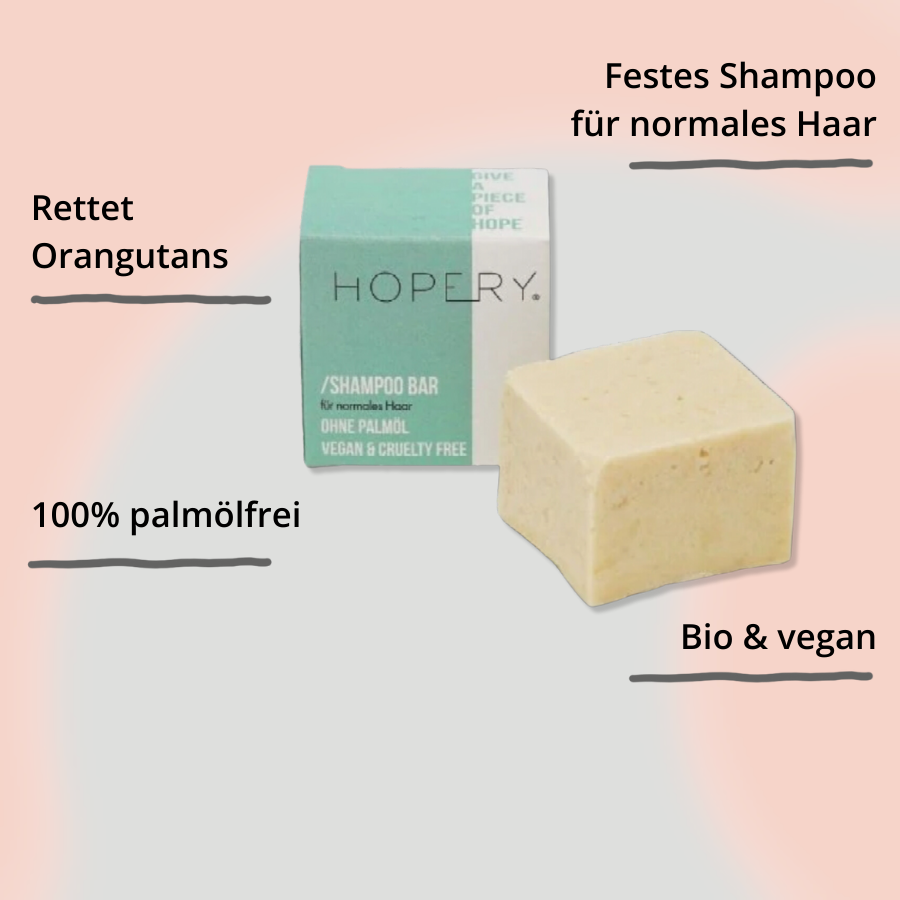 Hopery Shampoo Bar für normales Haar Bamboo Milk mit Impact