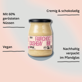 fairfood Cashew Vanille Creme im Pfandglas mit Impact