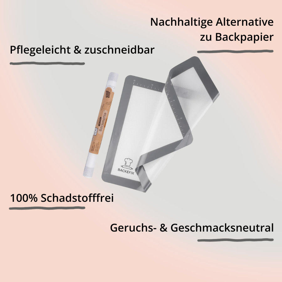 Silikon Backmatte (verschied. Größen) von Backefix – Rolle und Matte mit Impact