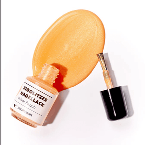 Birkenspanner Bioglitzer Nagellack – Velvet Peach ausgelaufen