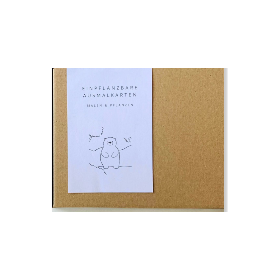 Einpflanzbarer Ausmalkarten von BlühWerk – Verpackung