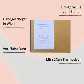 Einpflanzbarer Ausmalkarten von BlühWerk – Verpackung mit Impact