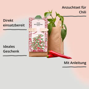 Minigarten – Chili von Die Stadtgärtner – Verpackung von vorne mit Impact