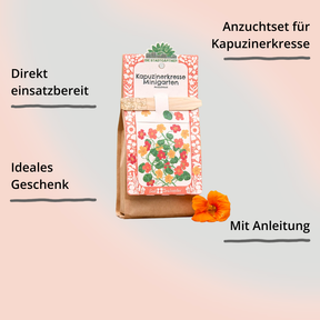 Minigarten – Kapuzinerkresse von Die Stadtgärtner – Verpackung von vorne mit Impact