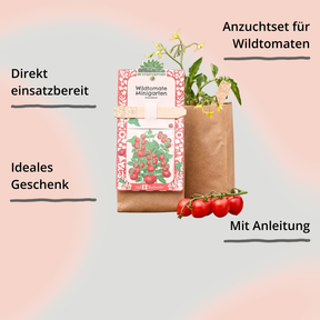 Minigarten – Wildtomaten von Die Stadtgärtner – Verpackung von vorne mit Impact