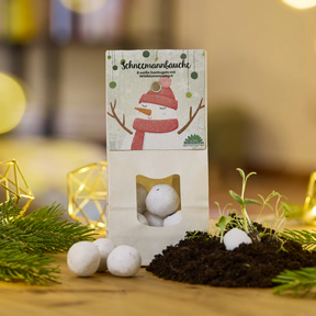 Weihnachtliche Blumenmurmeln von Die Stadtgärtner "Schneemannbäuche" mit Pflänzchen
