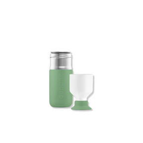 Dopper Steel 350 ml Fresh Green – offene Flasche und Becher